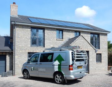 New build house in Nailsea PV solar array Installed by Ecocetera