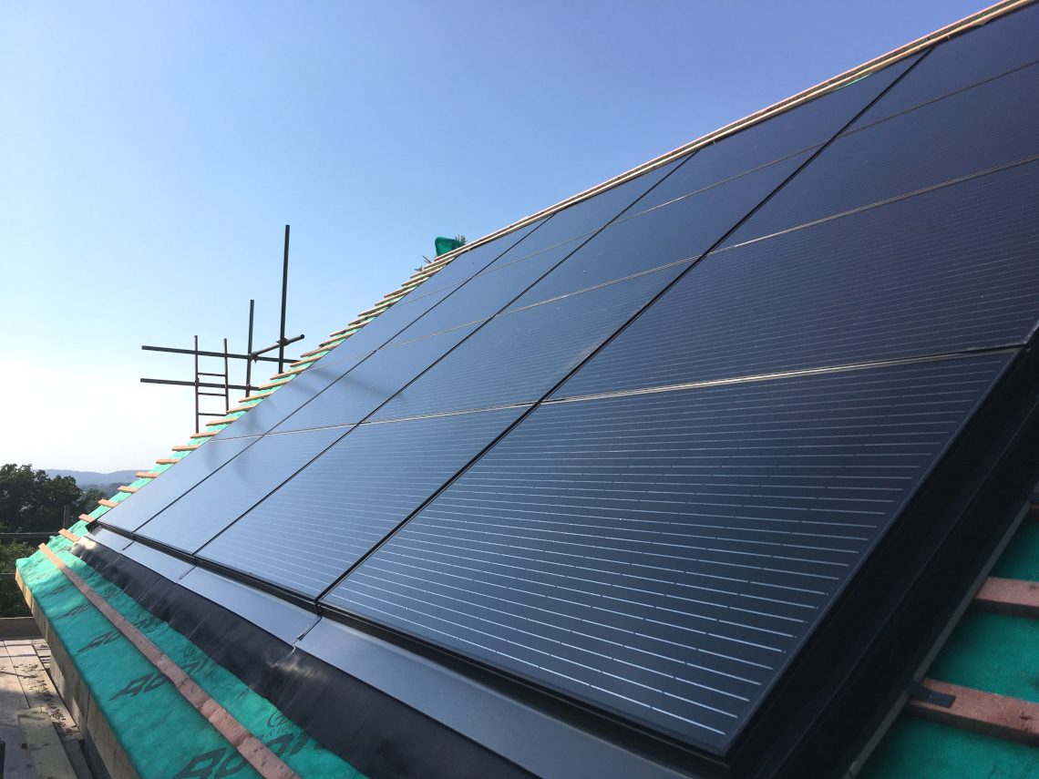 Work in progress of a roof integrated solar panel system.