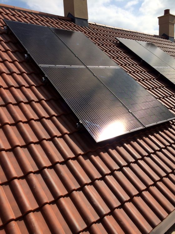 Example of solar panel installation for new build